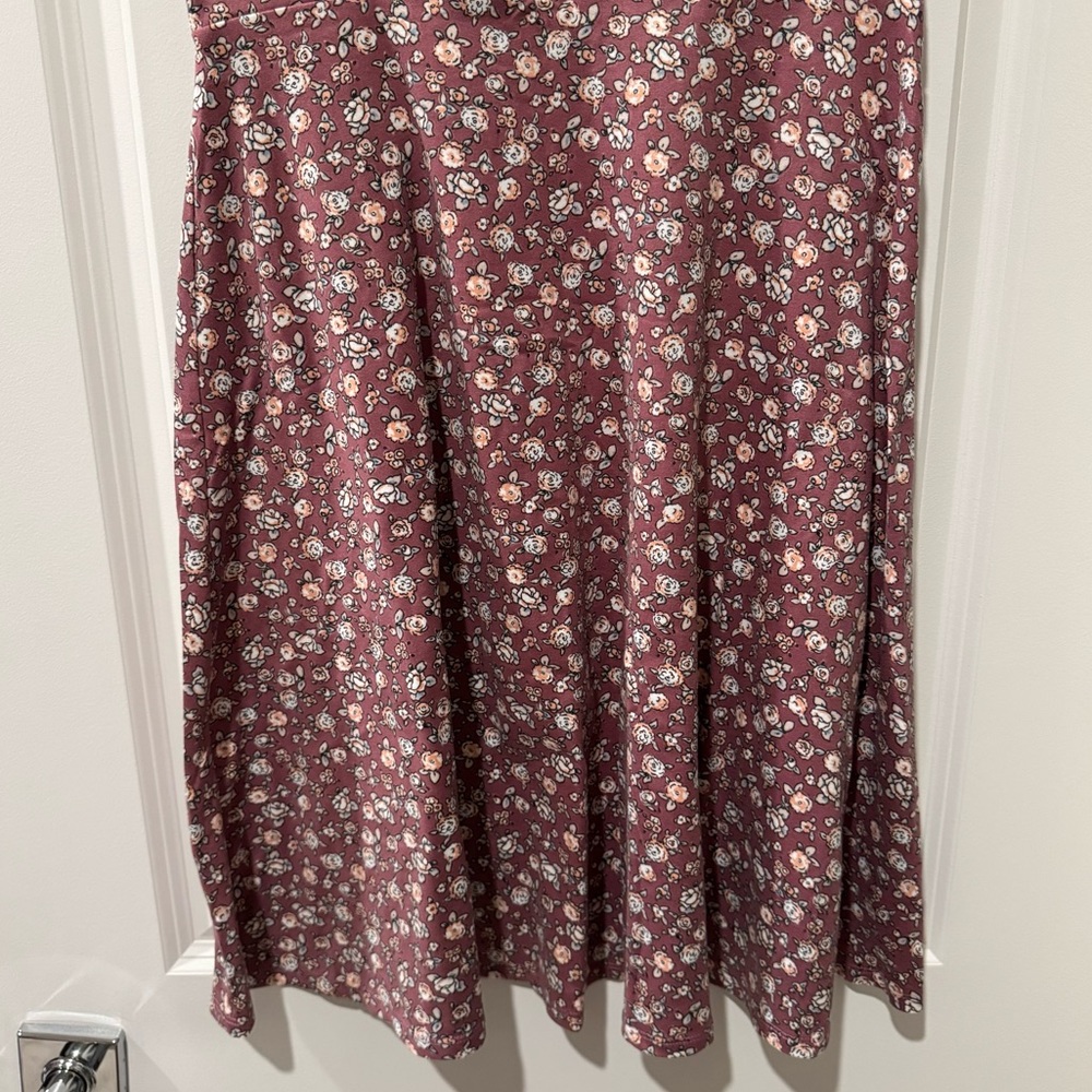 NINE BRITTON Jayde Maternity Knit Back Detail Dress XS Purple Floral - Picture 9 of 14